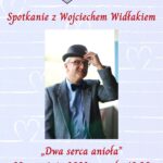 zdjęcie Wojciecha Widłaka; treść plakatu: spotkanie z Wojciechem Widłakiem, 29 września 2022 r., godz. 12.00, logotyp biblioteki publicznej na Targówku