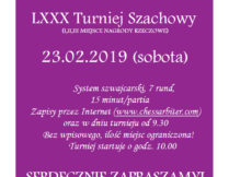 Zaproszenie na turniej szachowy 23 lutego 2019