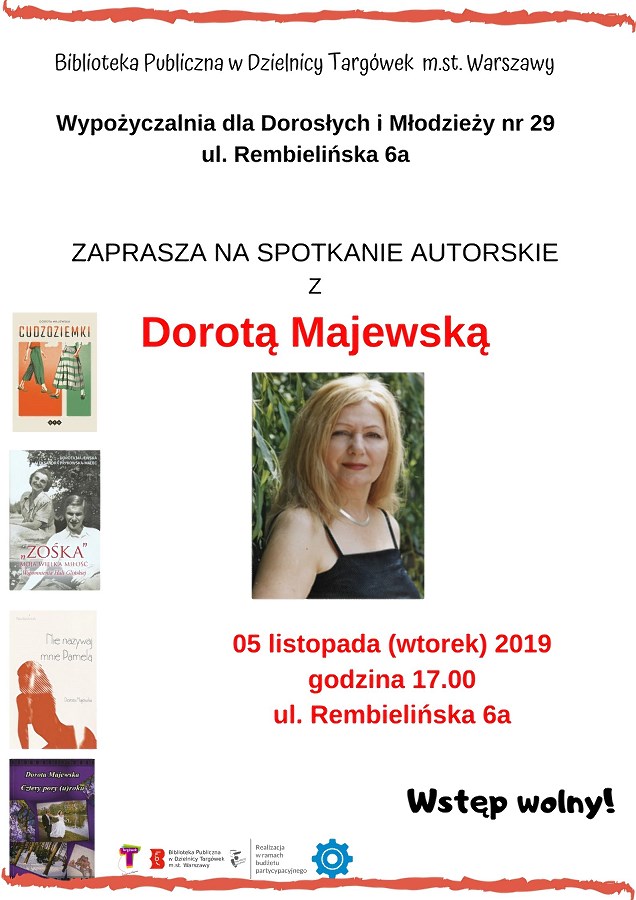 Spotkanie autorskie z Dorotą Majewską w W29