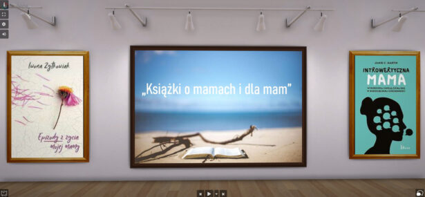wirtualna wystawa - książki o mamach i dla mam; na zdjęciu książka na plaży nad morzem