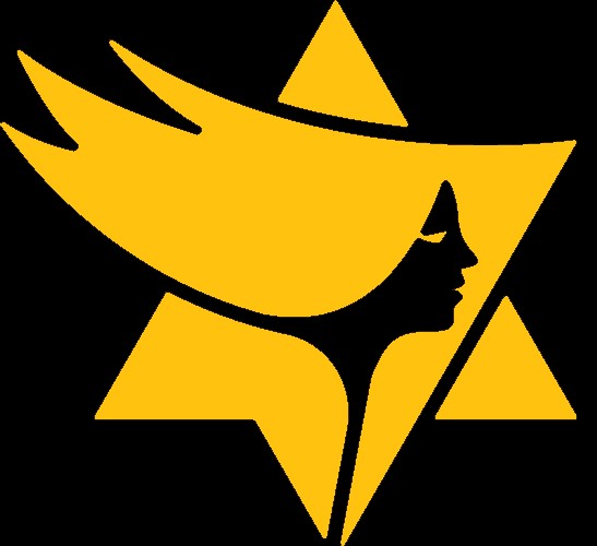 twarz z profilu wpisana w gwiazdkę - logo 80 rocznicy powstania w getcie warzsawskim