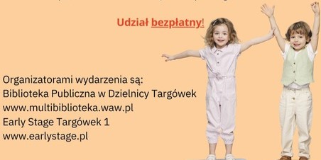 plakat promujący akcję Czytanie na dywanie; na plakacie uśmiechnięte dzieci