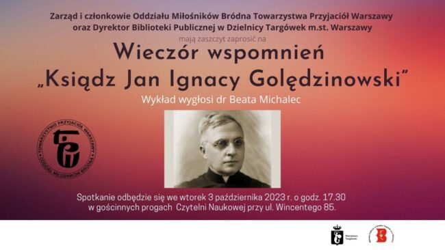 plakat promujący spotkanie z księdzem Golędzinowskim