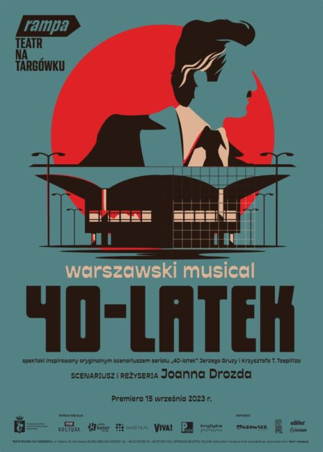 na plakacie zarys postaci 40-latka i napis warszawski musical