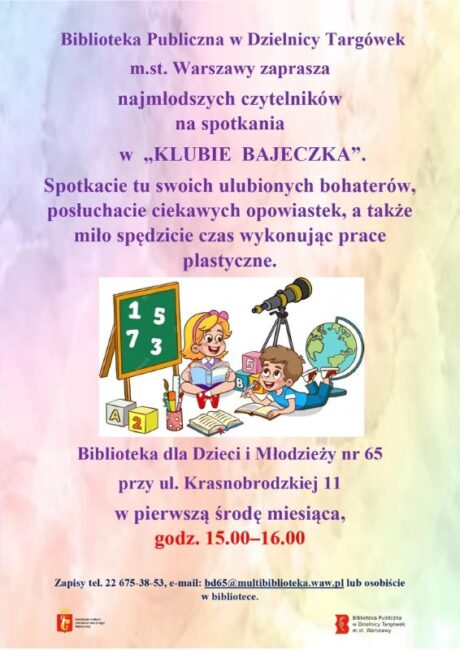 plakat promujący spotkania w klubie Bajeczka