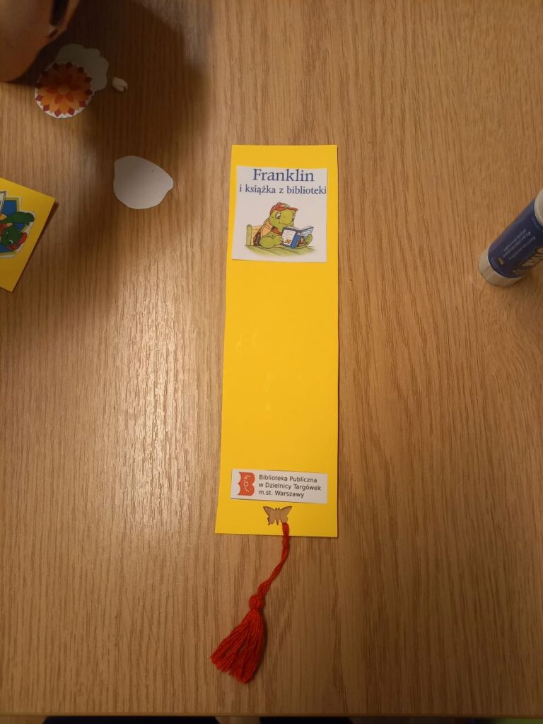 zakładka do dzieci z wizerunkiem żółwia Franklina