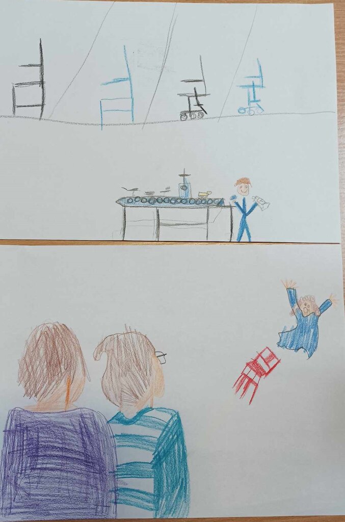 obrazki dzieci - ilustracje do książki czerwone krzesło