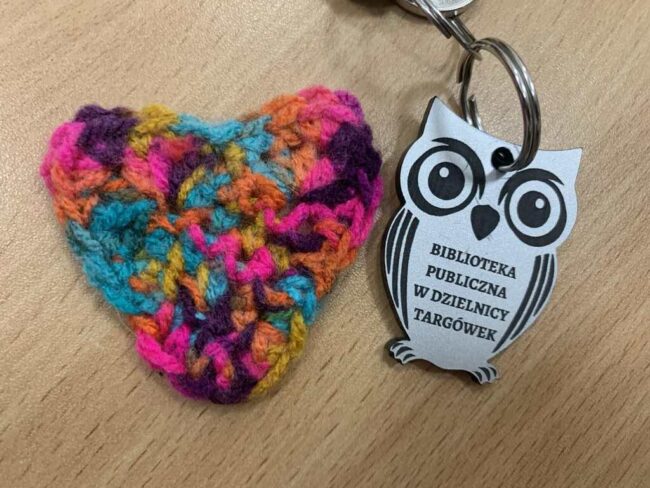 serce z włóczki i breloczek - sowa