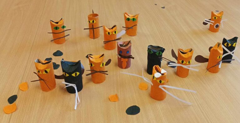 kotki z rolek po papierze toaletowym