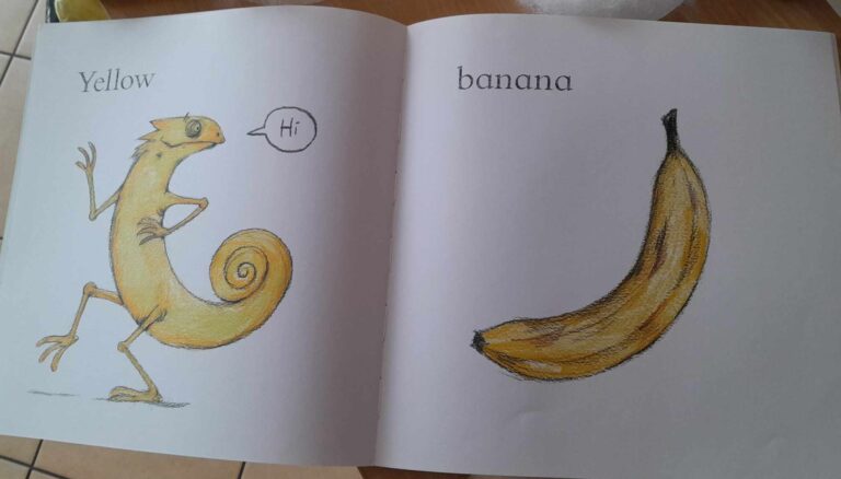 na obrazkach w książce banan