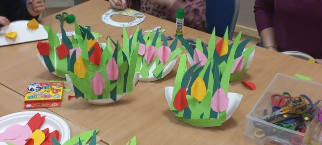 wiosenne prace plastyczne stworzone przez dzieci