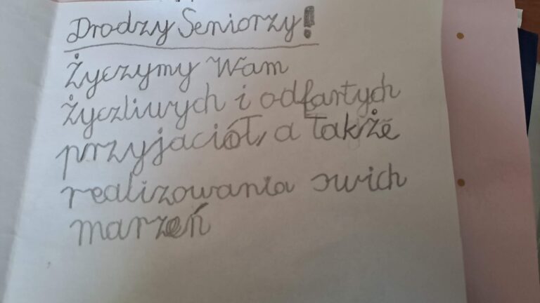 życzenia dla seniorów napisane przez dzieci