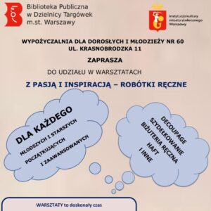 plakat promujący warsztaty pod tytułem z pasją i inspiracją