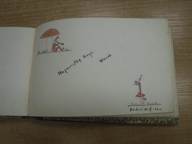 odręczne wpisy z 1944 r.