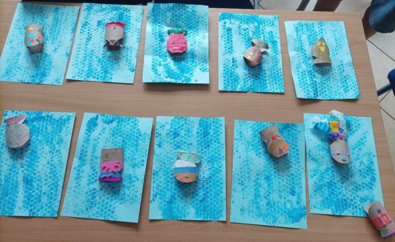 prace plastyczne stworzone przez dzieci - kolorowa ryba