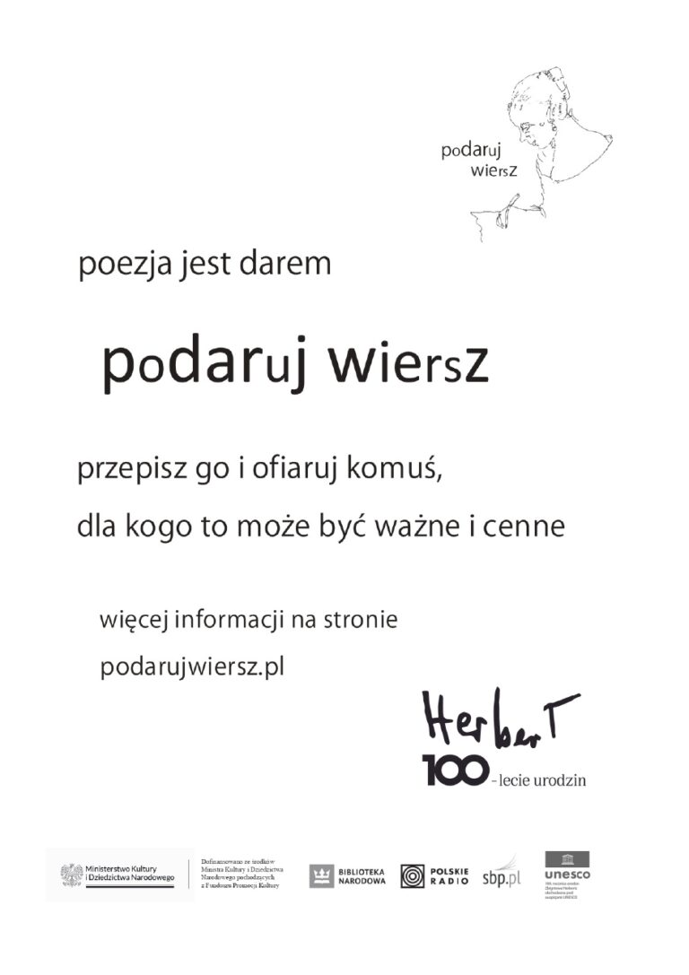 plakat promujący akcję Podaruj wiersz