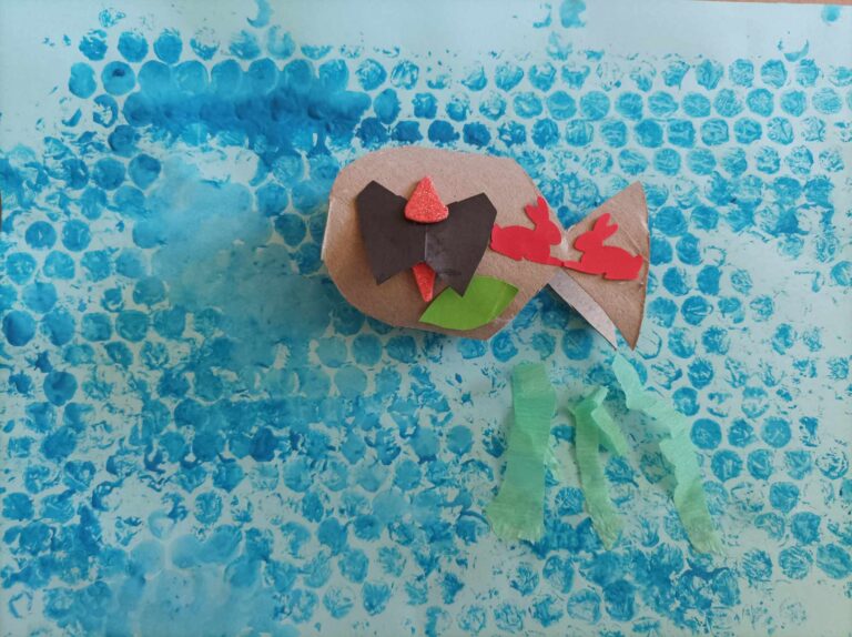 rybka - praca plastyczna stworzona podczas zajęć w ramach Lata w mieście