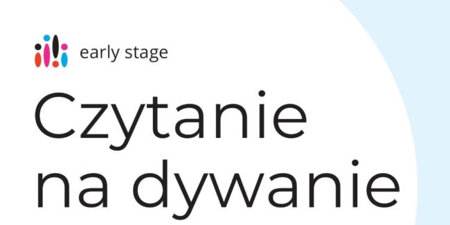 napis czytanie na dywanie, logo Early stage