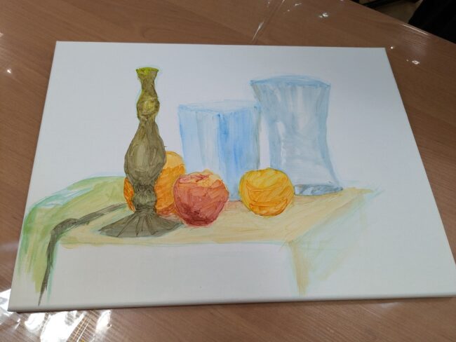 warsztaty malarskie w bibliotece - malowanie martwej natury