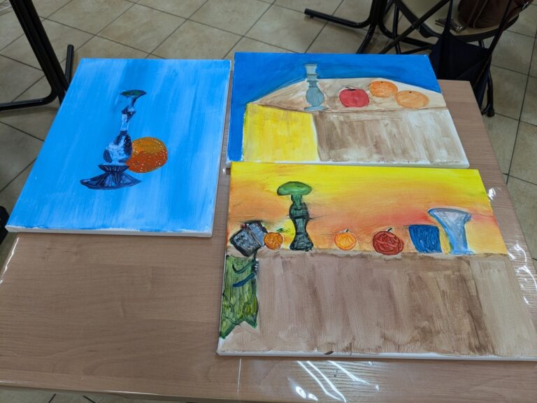 warsztaty malarskie w bibliotece - malowanie martwej natury