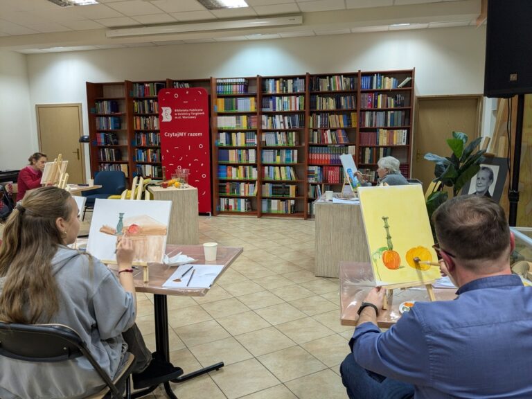 warsztaty malarskie w bibliotece - malowanie martwej natury