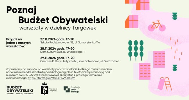 zaproszenie na warsztaty poznaj budżet obywatelski