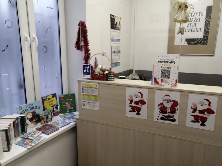 bożonarodzeniowy wystrój wypożyczalni nr 49