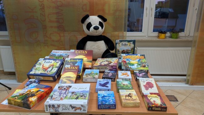 granie w gry planszowe w bibliotece