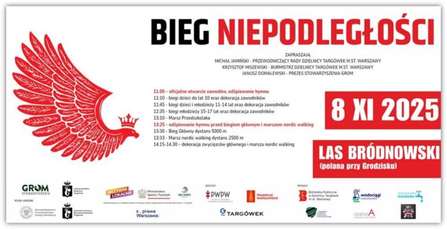 plakat promujący bieg niepodległości