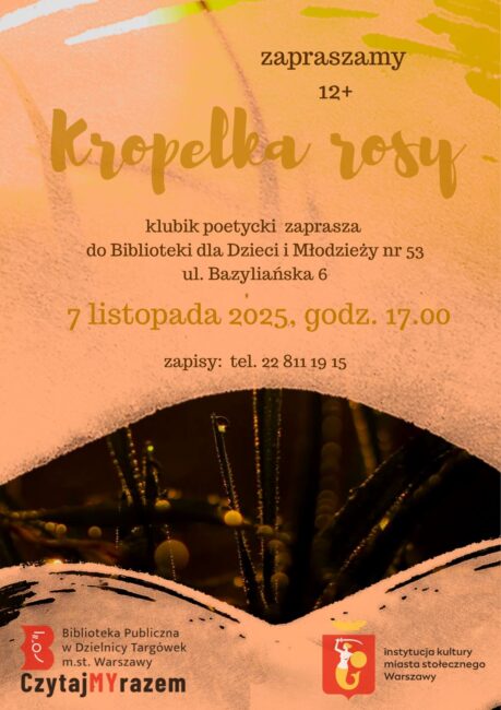 plakat promuje klubik poetycki kropelka rosy