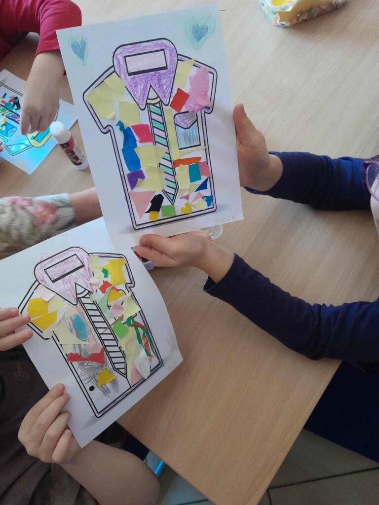 prace plastyczne powstałe podczas zajęć w bibliotece