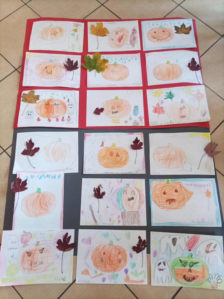 prace plastyczne powstałe podczas zajęć w bibliotece