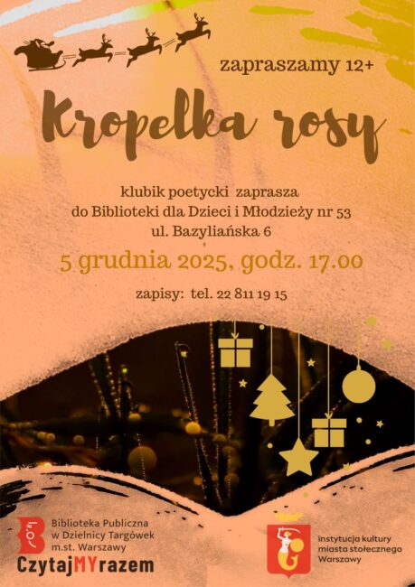 plakat promuje spotkanie miłośników poezji