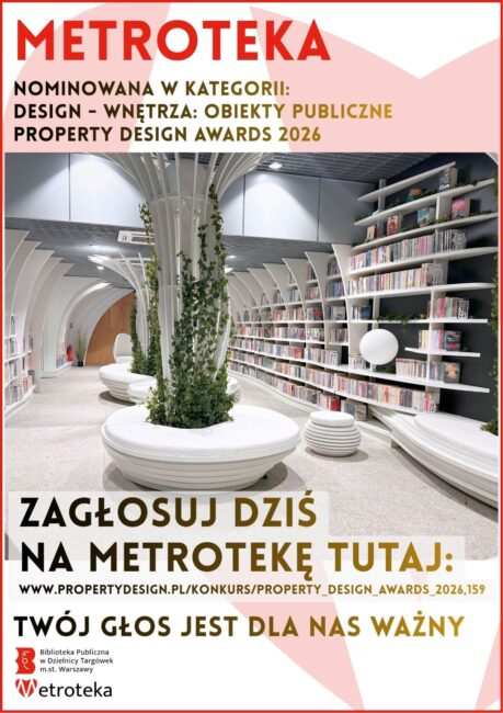 plakat promujący głosowanie na metrotekę w konkursie property design