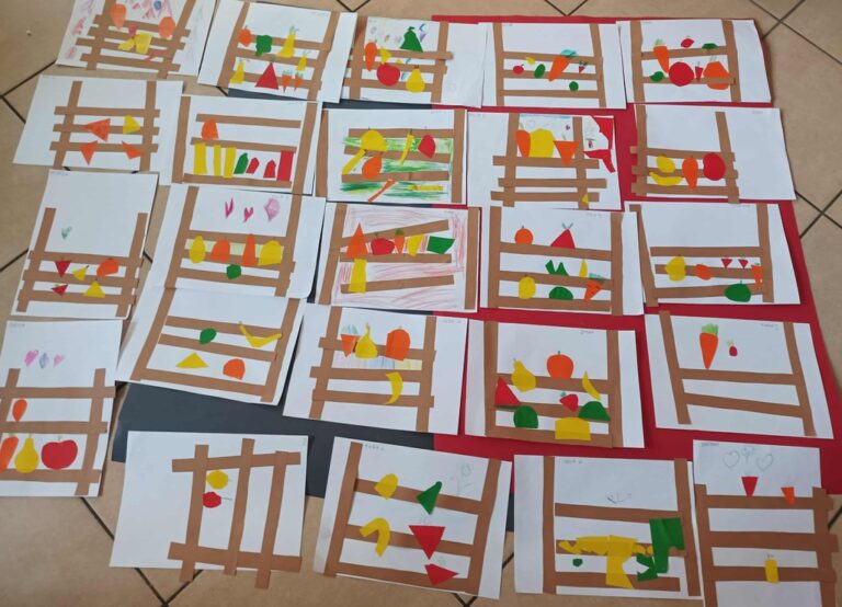 prace plastyczne powstałe podczas zajęć w bibliotece dla dzieci