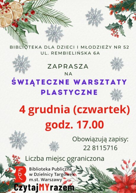 warsztaty świąteczne plakat
