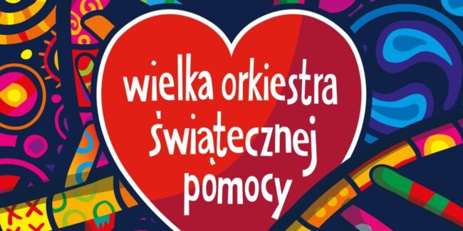 serce z napisem Wielka Orkiestra Świątecznej Pomocy