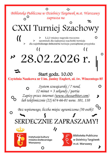 121 turniej szachowy plakat