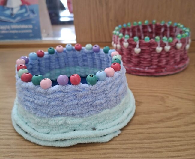 pudełka na drobiazgi powstałe podczas warsztatów kreatywnych