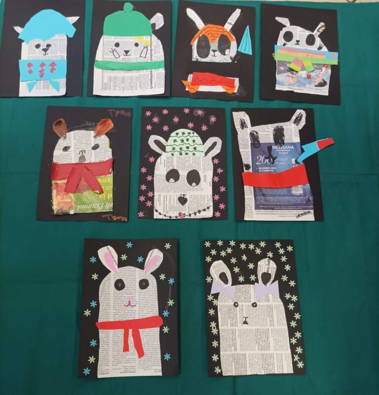 zajęcia biblioteczne dla dzieci - prace plastyczne powstałe na zajęciach