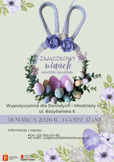 zajączkowy wianek warsztaty wielkanoc plakat