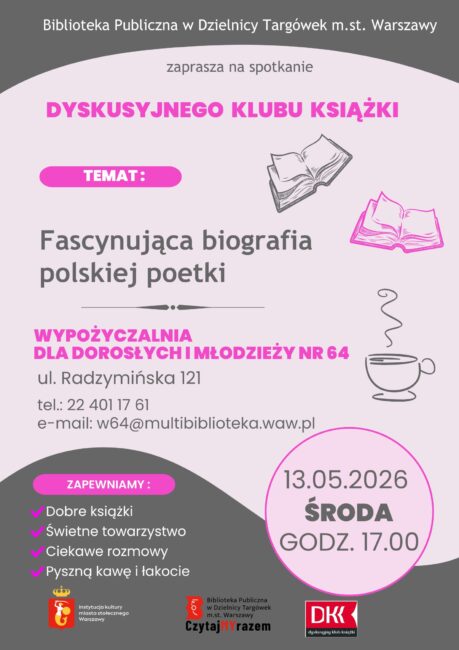 plakat dyskusyjny klub książki