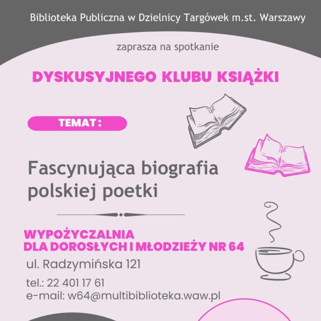 plakat dyskusyjny klub książki