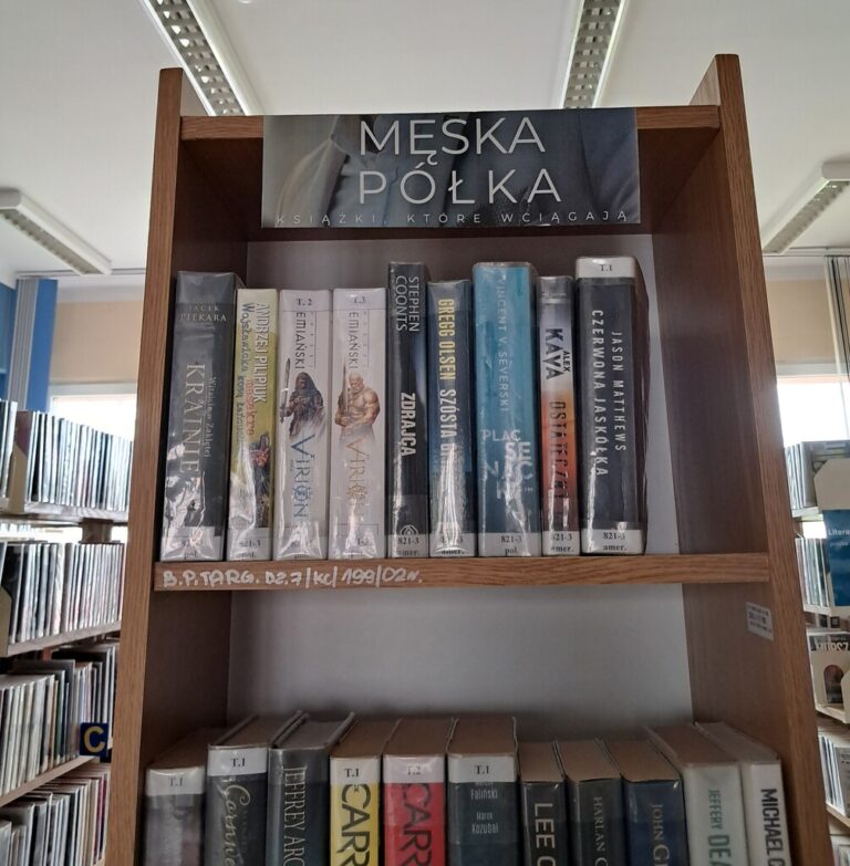 męska półka - książki dla mężczyzn w bibliotece