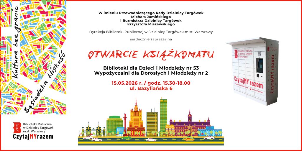 plakat promuje otwarcie książkomatu