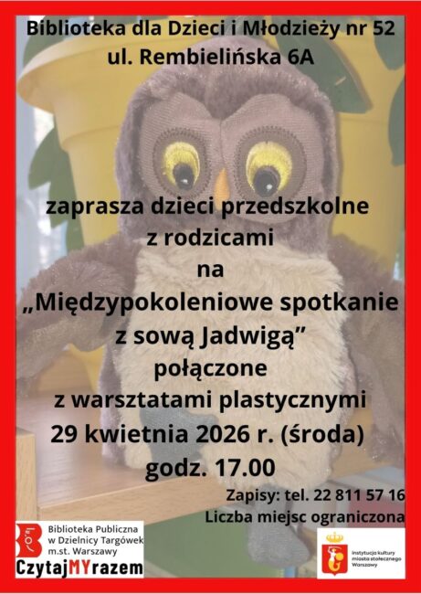 na plakacie sowa Jadwiga