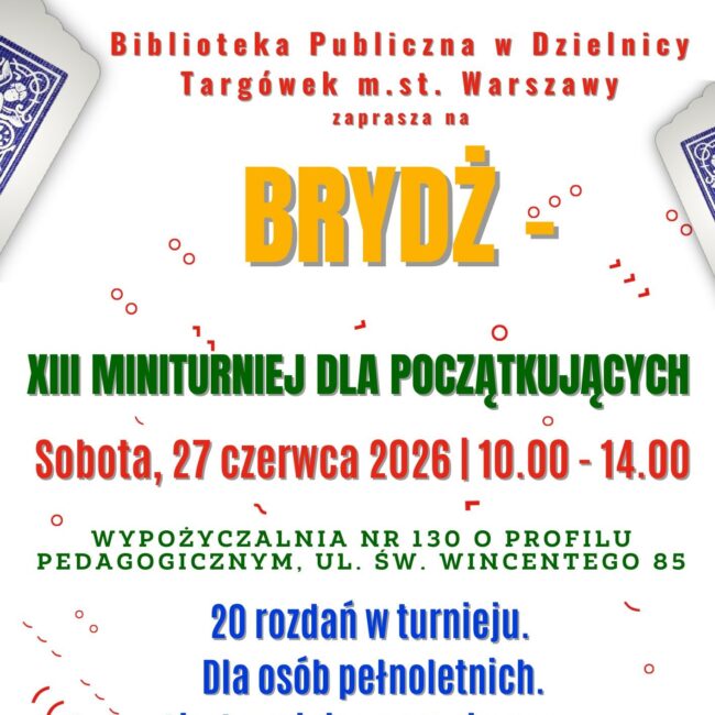 miniturniej brydż plakat