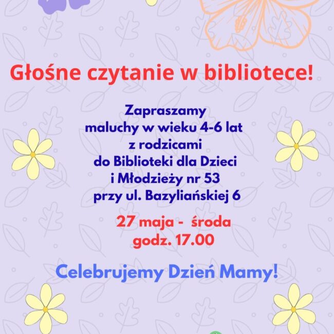 głośne czytanie plakat