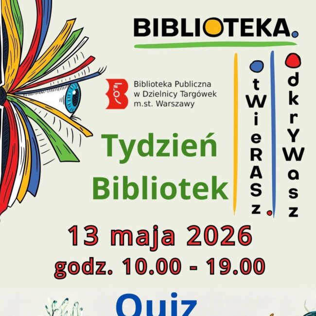 quiz tydzień bibliotek plakat