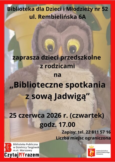 Sowa Jadwiga spotkanie biblioteczne plakat